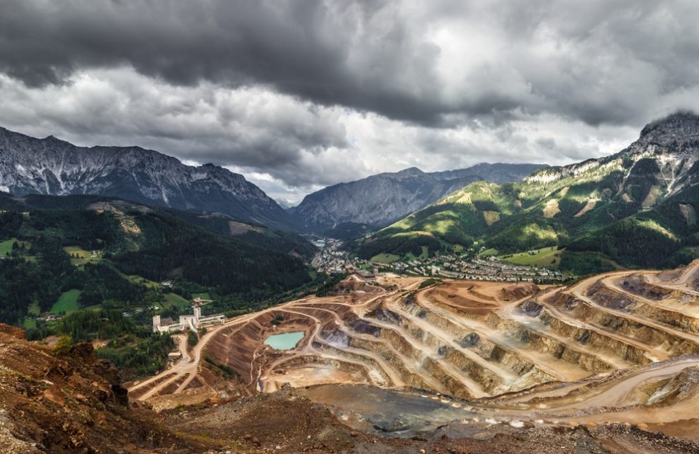 mountain range with terraces
